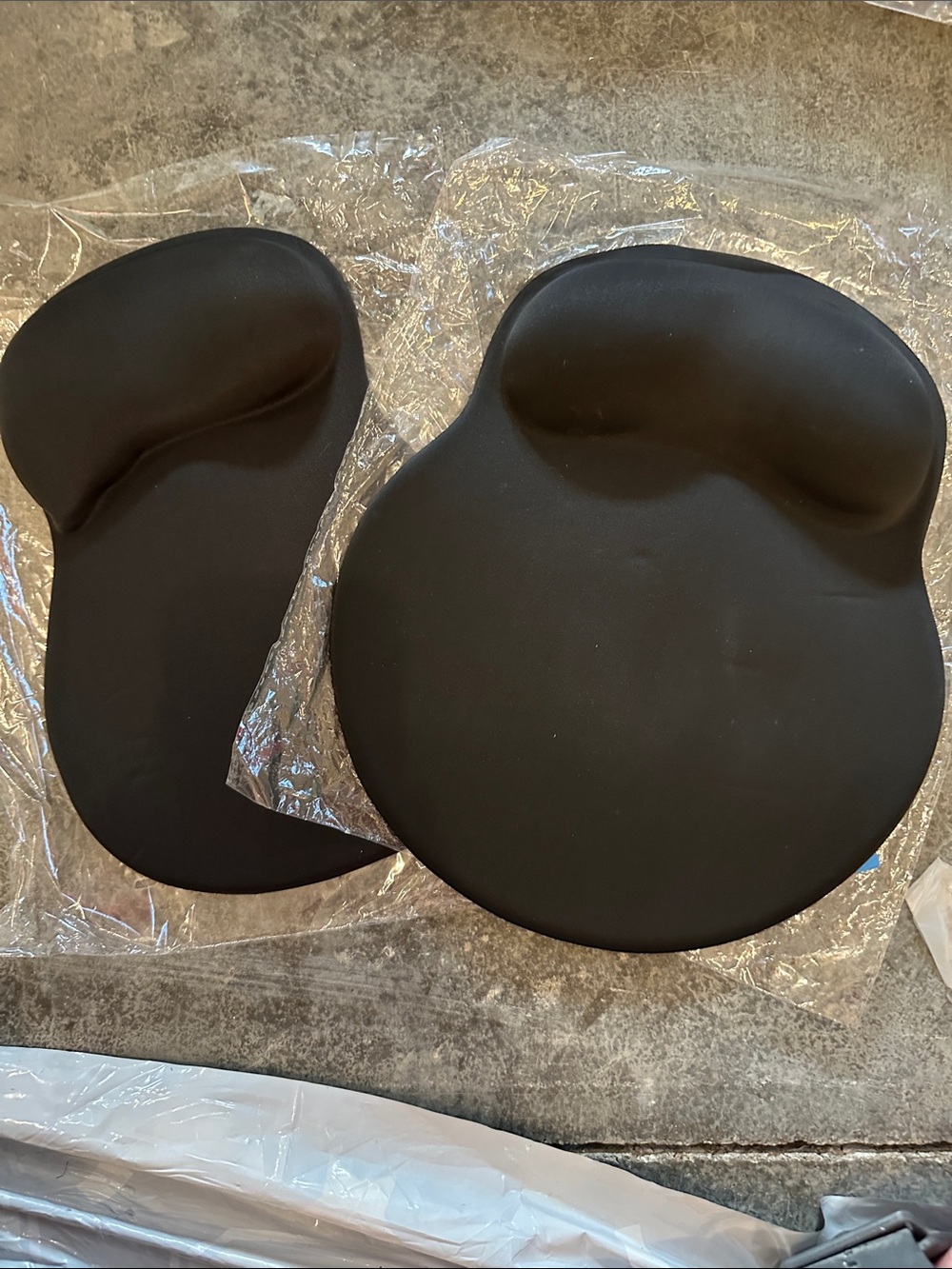 Ergonomic Black Memory Foam Mouse Pad with Wrist Rest 2 qty.